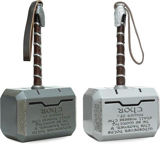 Hammer 15-Inch Metal Hammer, Full Size Adult Collectible with Handmade Leather Wrap (Silver)