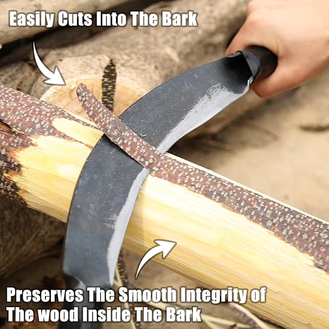 Upgrade Tree Draw Knife Draw Shave Knife 10"- Debarking Tool-Full-Tang Wood Scraper for Woodworking Tool Bark Peeling Wood Shaver Tool