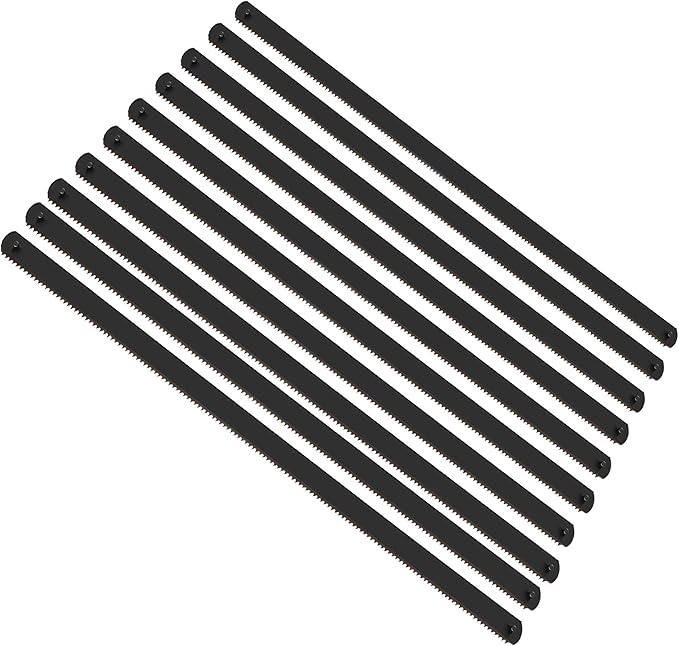 10 Pc Professional High Speed Steel Mini Hacksaw Blades, 6" / 150mm Bi-Metal HSS Blades, 24TPI, Suitable for Mini/Primary Hacksaw Frame, Cuts Wood, Metal, Plastic, PVC, Aluminum, Copper, Brass