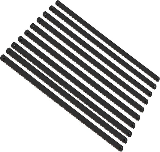 10 Pc Professional High Speed Steel Mini Hacksaw Blades, 6" / 150mm Bi-Metal HSS Blades, 24TPI, Suitable for Mini/Primary Hacksaw Frame, Cuts Wood, Metal, Plastic, PVC, Aluminum, Copper, Brass