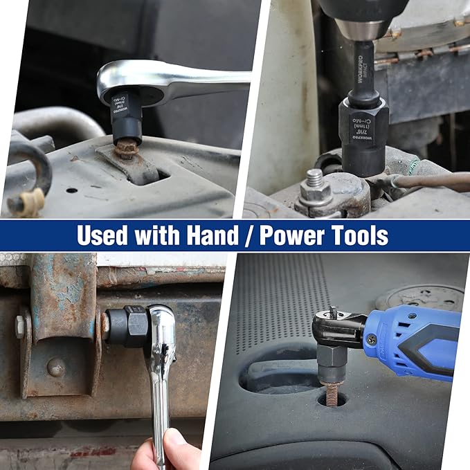WORKPRO 15 Pieces Impact Bolt & Nut Remover Set, 3/8??Drive Bolt Extractor for Removing Stripped, Damaged, Rounded off and Rusted Bolts & Nuts