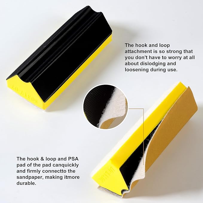 49 PCS Hand Sanding Block Set Include 9 PCS Hand Sanding Block with 40 Sheet Sandpaper Interchangeable Assorted Convex & Concave Shapes Used for Woodworking Furniture Auto Paint