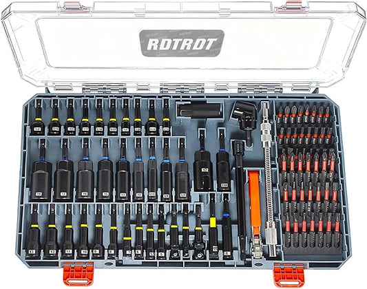 86-Piece Impact Magnetic Nut Driver Set, SAE/Metric Nut Driver Set, Right Angle Drill Driver, Socket Adapters, Bit Holder, Wing Nut Driver, Ratchet Bit Driver, Quick Release Extension, Power Bits
