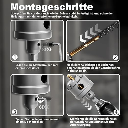 GSTK Upgrade Heavy Duty Carbide Hole Saw 14 Pcs,Metal Steel Hole Saw Drill Bit,TCT Hole Cutter,Alloy Hardness Upgrade, with 2*Extra Titanium Plated Pilot Center Drill and 2*L-Wrench
