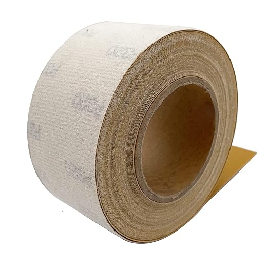 320 Grit Hook and Loop Sandpaper Roll, 2-3/4" X 20 Yard Aluminium Oxide Hook-and-Loop Backed Sand Paper Emery Cloth for Wood Furniture Finishing Metal Sanding Polishing and Woodworking