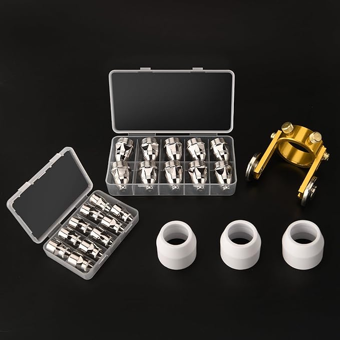 bestarc P-80 Plasma Cutter Torch Consumables, 24Pcs 1.5mm Cutting Torch Nozzle Tips Electrode Kits, For BTC800DP Plasma Cutter