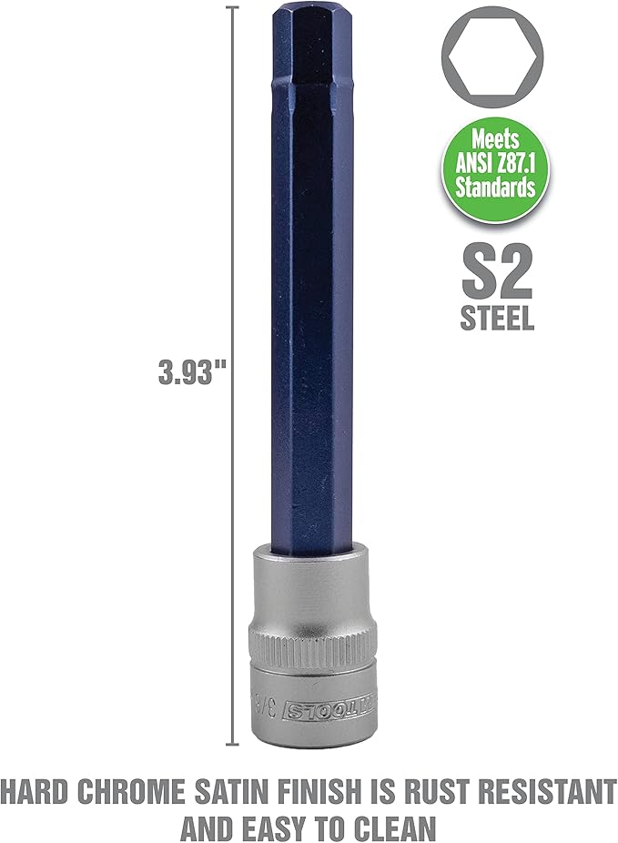 OEMTOOLS 23902 12 Piece SAE Magnetic Long Hex Bit Socket Set, Allen Wrench Socket Set, Hex Sockets, 1/4" and 3/8" Drive Long Reach Allen Sockets
