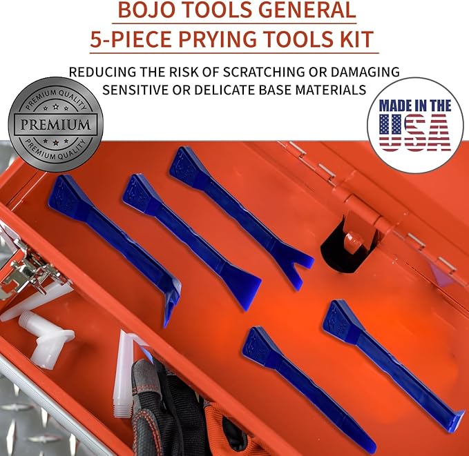 Bojo Tools - 5-Piece Plastic Pry Tool Kit with F1 Case - Medium Duty