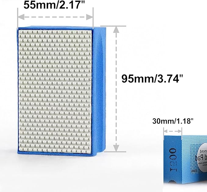 1500 Grit Diamond Polishing Sanding Block for Granite Marble Glass - Handheld Grinding Pad