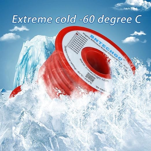 BNTECHGO 14 Gauge Silicone Wire Spool 40 ft Red Flexible 14 AWG Stranded Tinned Copper Wire