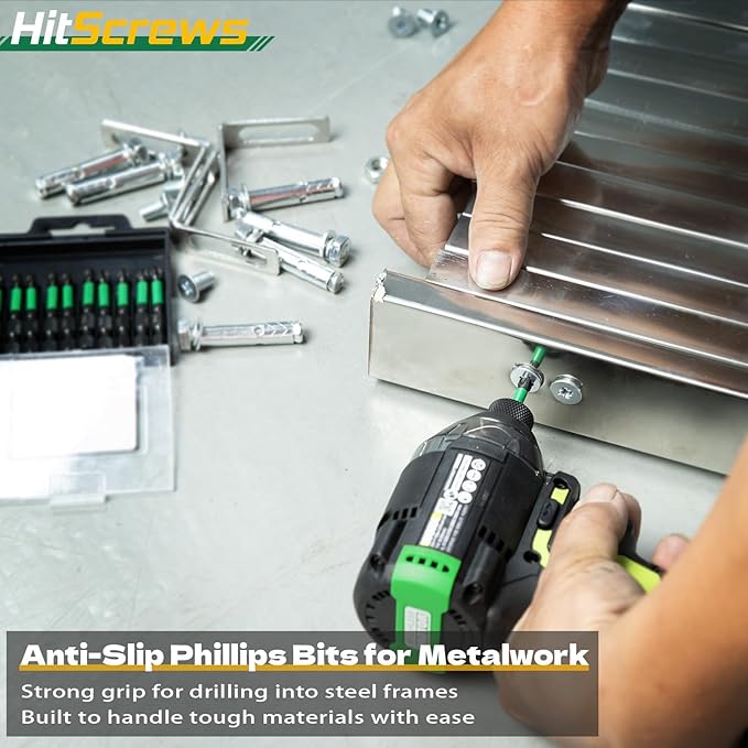 Anti Slip Magnetic Phillips #2 Screwdriver Bits-4 Inch, New Precision Laser-Etched Micro-Slip Grip, Impact Resistant S2 Steel PH2 Impact Driver Bits For Heavy-Duty Repairs and Assembly | 10 Pack