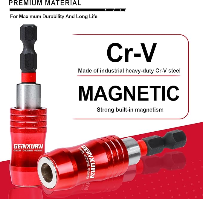2.5 Inches Impact Screwdriver Bit Holders with 10 Pcs Screwdriver Bit,Strong Magnetic Extension Quick-Change Socket Drill Bit Holder Quick Release Drill Bit Guide