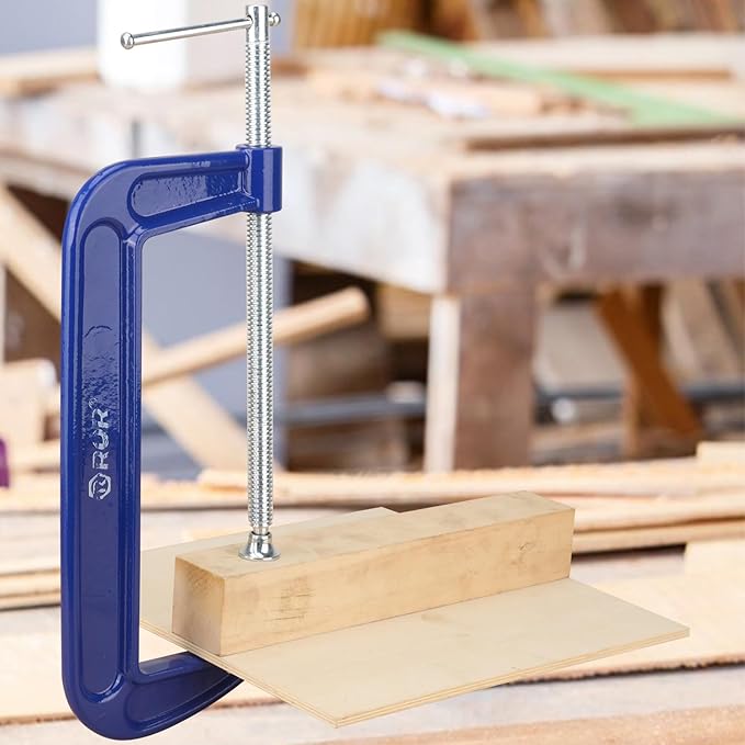 2 Pack 10 Inch Blue C-Clamp - Heavy Duty Iron C Clamps, C-Clamp for Woodworking, Brake Calipers, Maintain, Building, DIY Project