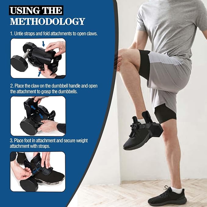 Foot Dumbbell Attachment, Dumbbell Weights for Legs Holder, Weight Training for Legs, Adjustable??-120 lbs, Leg&Core&All Around Workout, Left/Right Foot