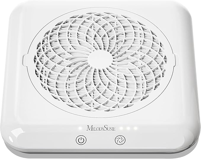 MelodySusie Professional Nail Dust Collector with Max Suction Power,SProF 4500RPM Nail Vacuum Fan with 3 Suction Modes,Touch Control & 360-Degree Capture Trusted Tool for Nail Tech & Salon Use,White