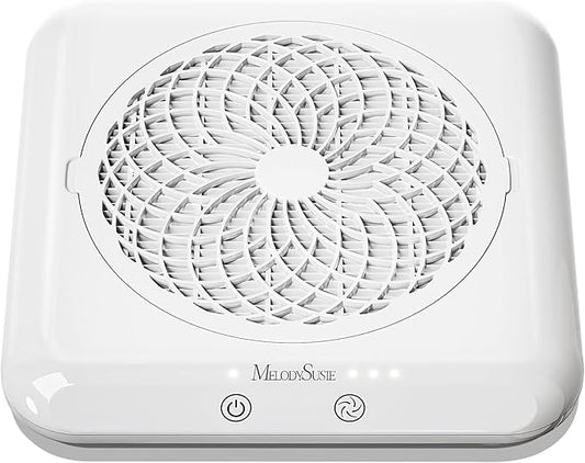 MelodySusie Professional Nail Dust Collector with Max Suction Power,SProF 4500RPM Nail Vacuum Fan with 3 Suction Modes,Touch Control & 360-Degree Capture Trusted Tool for Nail Tech & Salon Use,White