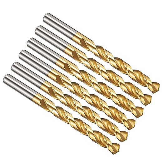 PATIKIL 11mm Drill Bit, M42 8% Cobalt High-Speed Steel Jobber Straight Shank 135° Titanium Nitride (TiN) Coated for Hard Metal Stainless Steel - 6 Pack