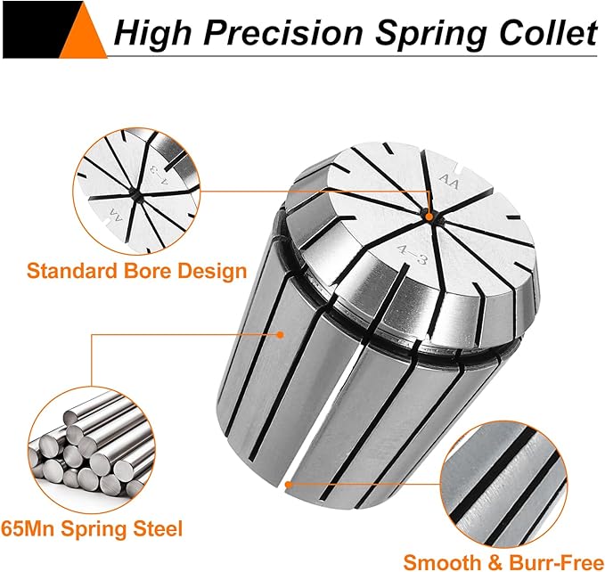 HARFINGTON Spring Collet Chuck ER40 4mm 65Mn Spring Steel Precision Router Collets for CNC Engraving Milling Lathe Tool