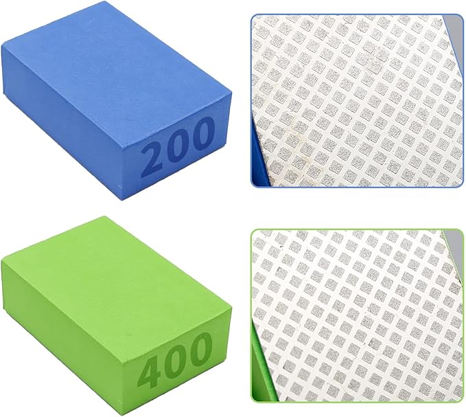 4pcs Angled Sanding Sponge Hand Diamond Sanding Pads for Ceramic Stone Marble Tile Concrete Glass Granite