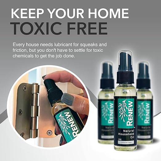 H흲MPURE짰 Renew Natural Household Oil Unscented - Eco-Conscious All-Purpose Lubricant Spray for Doors, Hinges & Locks - Natural Penetrating Oil for Smooth, Long-Lasting Lubrication