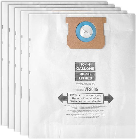 5 Packs 90672 Type F Dust Collection Bags for 10-14 Gallon Vacuum Bags Type I and Type F 90672 9067200 9067233 90662 9066200 9066233 Part VF2005