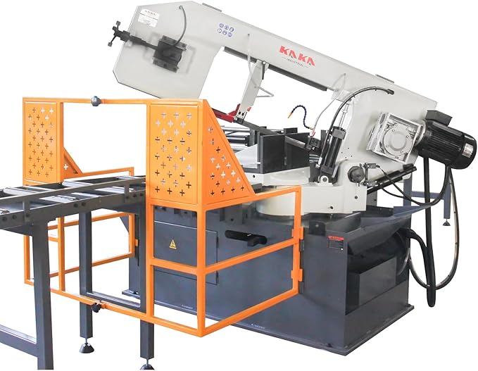 KAKA INDUSTRIAL Horizontal Metal Cutting Bandsaw,PLC Controlled Automatic Feeding18x9.8 Inch Rectangular,13Inch Round Capacity 220V 60Hz Industrial Saw for Steel Beams and Pipes BS-1810G