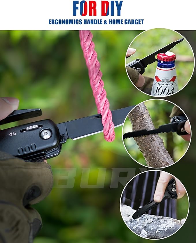 BIBURY Stocking Stuffers for Men, 12 in 1 Multitool Hammer with 18 in 1Snowflake,All in One Survival Tools Hammer, Gift for Men Outdoor Multitool, Cool Gadgets for Husband Boyfriend Adults