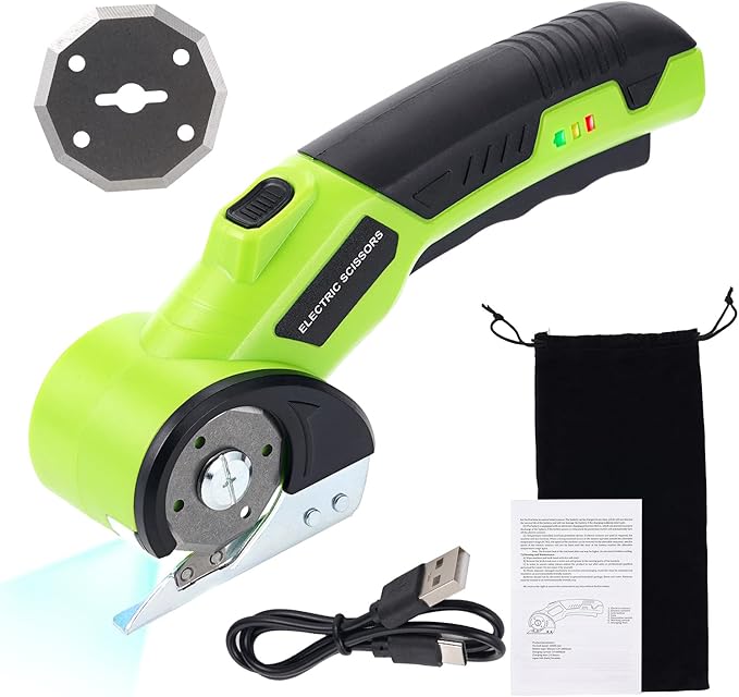 Electric Scissors,Cardboard Cutter,Electric Box Cutter,3.6V Cordless Scissors,Cardboard Cutter with 2 Safety Blades And Storage Bag