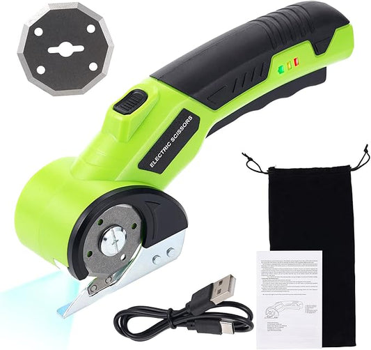 Electric Scissors,Cardboard Cutter,Electric Box Cutter,3.6V Cordless Scissors,Cardboard Cutter with 2 Safety Blades And Storage Bag