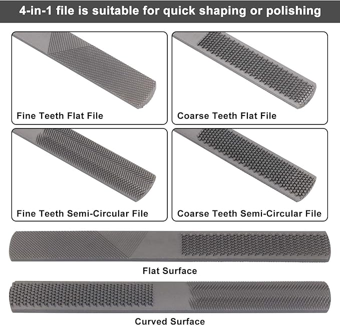 KOOTANS 2pcs 9" 10" Adjustable Spokeshave with Flat Base, 4pcs Replacement Blades and 4-Way Rasp File, Spokeshave Woodworking Tool, Perfect for Wood Craft, Planing Trimming, Deburring Tools