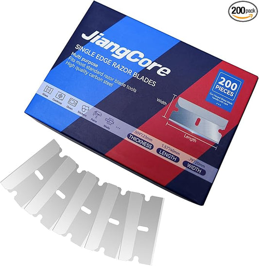 200 Count Single Razor Edge Blades ??Premium SK5 Carbon Steel, Ultra-Sharp & Durable for Professional Shaving, DIY Crafts, and Industrial Use