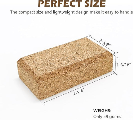 SCOTTCHEN Cork Sanding Block, Cork Punching Pad,Cork Sewing Block, 4-1/4" x 2-3/8" x 1-3/16", Hand Sanding Tool for Woodworking, Furniture Repair, Leather Craft - 3 Pack