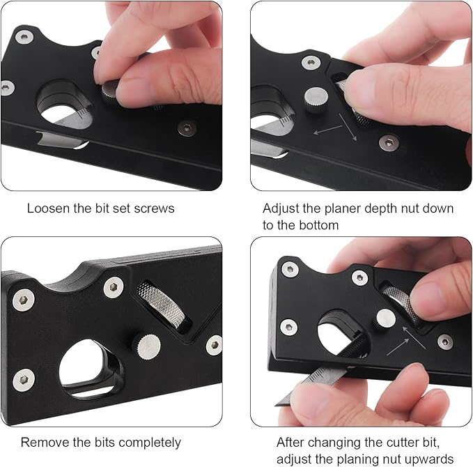 Chamfer Plane with Auxiliary Locator, Woodworking Hand Planer for Quick Edge Planing and radian Corner Plane Trimming, Hand Chamfering Planer for Professional Woodworkers