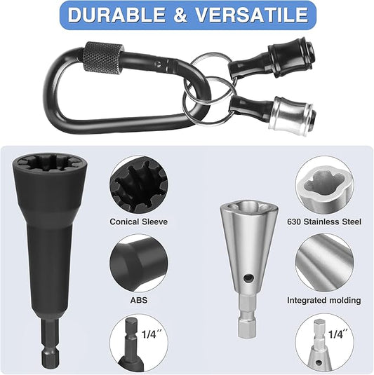Wire Nut Twister,with 2pcs Bit Holders 1/4" Socket,Hex Shank Screwdriver Bit Holder,Wire Twisting Tool,Wire Nut Twister for Electrical Power Drill,Wire Twister for Quick Twisting Cable