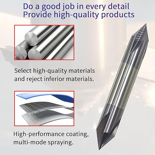 3/8" Carbide Chamfer Mill, 60 Degree, Double End, 4 Flute, Solid Carbide, AlTiN Coated, 2-1/2" Overall Length