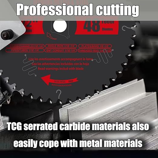 6-1/2 Inch Metal Cutting Blade,Replace for Diablo D0648CFX 6-1/2" Metal Cutting Circular Saw Blade,Compatible with 6 1/2 Inch Circular Saw,Cermet Carbide Up to 5X Longer Life 5/8 Arbor