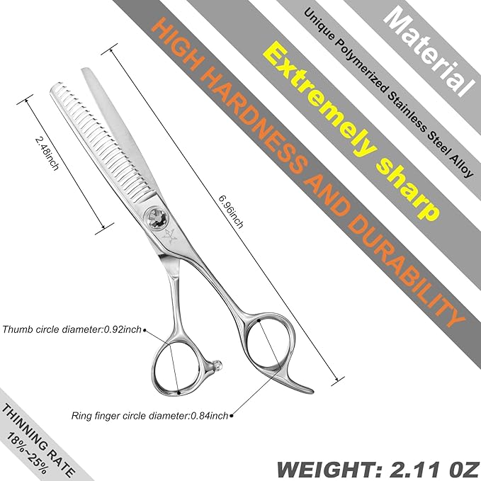 High-end Professional Hair Cut Thinning Scissors Hair Cutting Teeth Shears Barber Hairdressing Texturizing Scissor Extremely Very Sharp 6 Inch Stainless Steel Alloy For Men Women Salon& Home