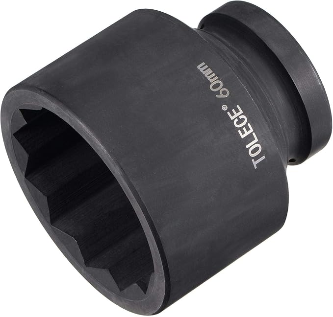 uxcell 1-Inch Drive 60mm 12-Point Impact Socket, CR-MO Steel 84mm Length, Standard Metric Sizes
