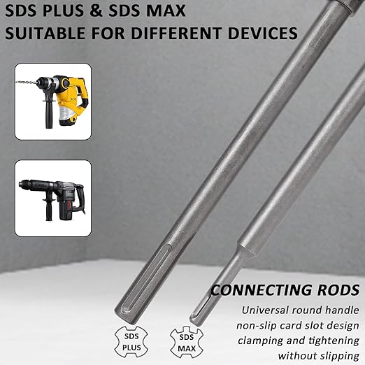 9PCS Concrete Hole Saw Kit,Masonry Hole Saw with SDS Plus & Max Shank for Masonry Brick Cement Stone Wall Drilling Core bit Set 30/40/65/80/100mm