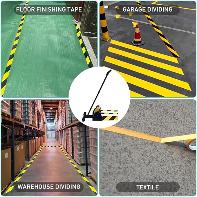 BAUSATZ Floor Tape Marking Machine,Manual,Lane Marking Applicator with Rubber Roller Manual Floor Tape Applicator,Used for Floor Marking, Decoration Protection and Laying (TBJDJ-01)