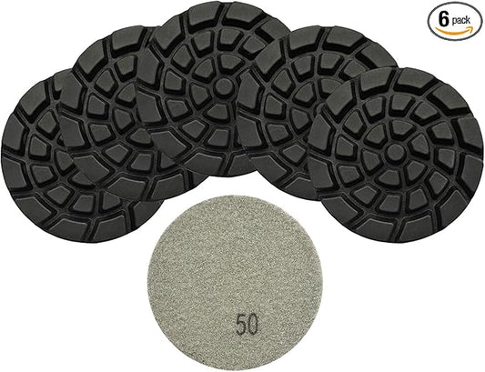 Diamond Concrete Polishing Pads - BRSCHNITT 6pcs 4 inch Grit#50 Resin Bond Renew Pads Beton Floor Renew Reparing Disk