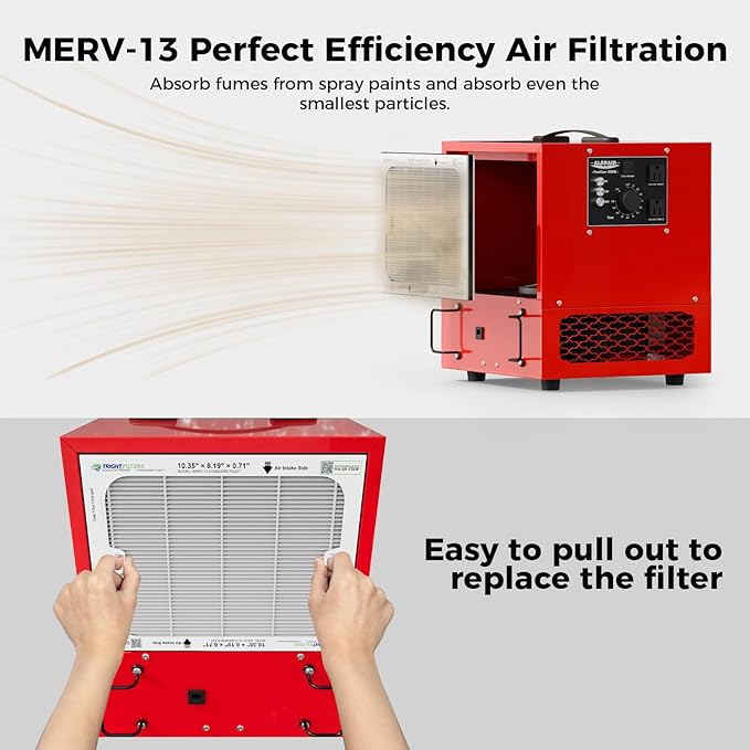 ALORAIR Portable Air Filtration System, 180째 Air Intake (850/1050CFM) Tabletop Dust Collector for Woodworking with Strong Vortex Fan, Air Filter for Garage, Works Shop, Home, Purecare 1050