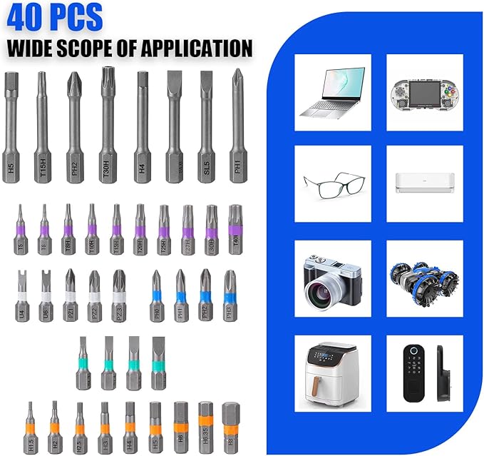 Magnetic Screwdriver Set, 42 in 1 Ratchet Screwdriver Set, Multi Bit Magnetic Drive with Ratchet Handle, Portable Compact Repair Tool Kit for Electronics, Computer, Bike Repairs, Furniture, DIY(Pink)