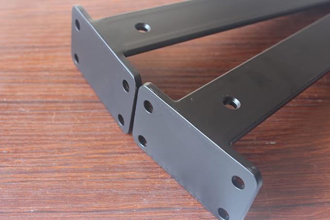 24 Pack - 10 inch Black Hidden L Shelf Bracket (1/5 Inch Thicked) Iron Floating Shelf Brackets Rustic Industrial Metal Brackets for Shelf Support