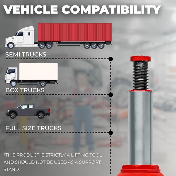 XtremepowerUS Hydraulic Bottle Jack (20 Ton) Portable Hydraulic Jack Lift Height Farm RV Truck Equipment Automotive Shop