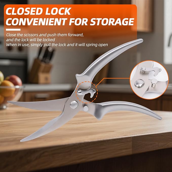 Kitchen Shears, kitchen scissors, Food scissors with Safety Lock, Dishwasher Safe