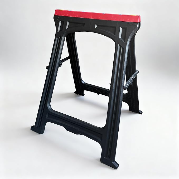ZYJOYY Saw Horses 2 Pack Folding- 700LBS/Pair Capacity Heavy Duty Sawhorses, Weather-Resistant PP Folding Sawhorse Pack of 2, Portable Workhorse for Woodworking & DIY Projects