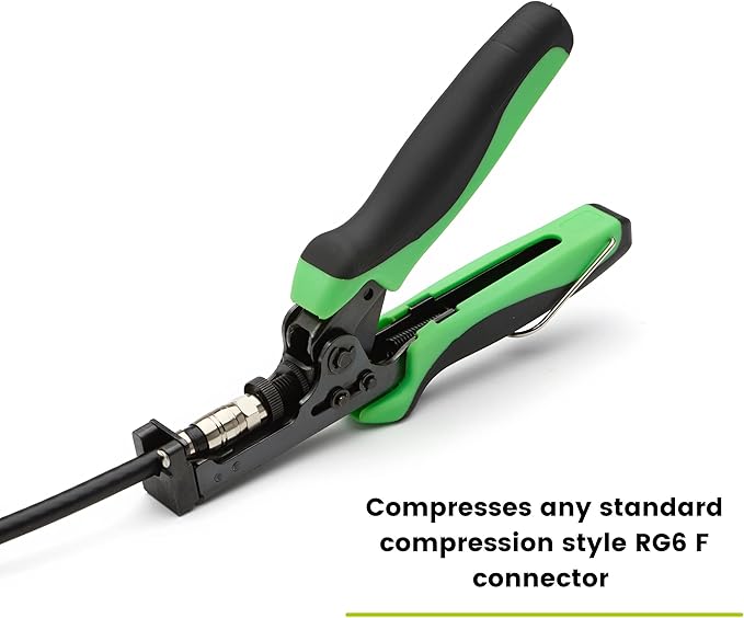 trueCABLE F Connector Compression Tool, Adjustable for RG6, RG 6 Quad Shield, & RG59 F-Connectors, Coax Cable Crimper
