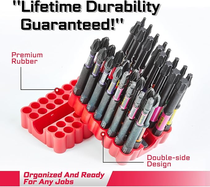 Impact Screwdriver Bits Set, 33 Pieces 3?쒶ulti Head Magnetic S2 Steel Driver Bits PH/SQ/Torx/Pozi With Red Soft Base