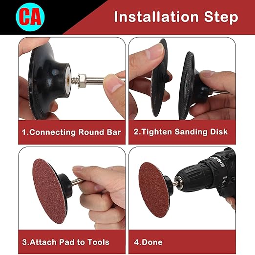 2 Inch Sanding Discs Holder Roll Lock Disc Pad Quick Change Disc Adapter with 1/4" Shank, Die Grinder Power Drill Driver